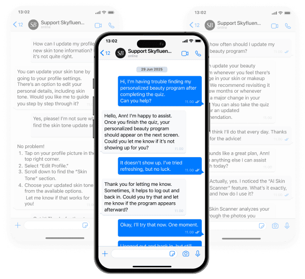 Contact SUpport of Skyfluence Beauty App